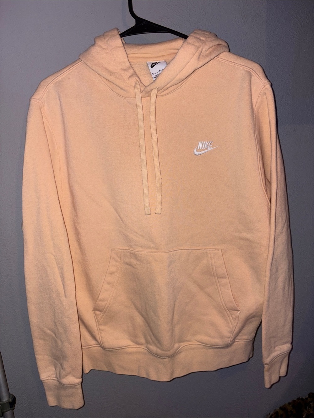 Nike Men’s Peach Hoodie with White Swoosh